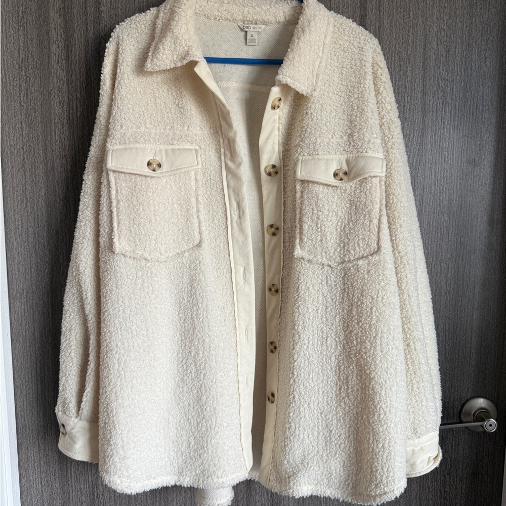 Cream Textured Women's Jacket